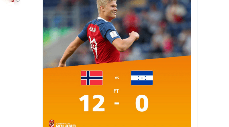 FIFA – Pologne U-20 : le Norvégien Erling Haland marque 9 buts en un match contre le Honduras (12-0) post thumbnail image