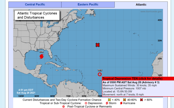 Alerte ! La dépression tropicale #10 se forme dans l’Océan Atlantique post thumbnail image