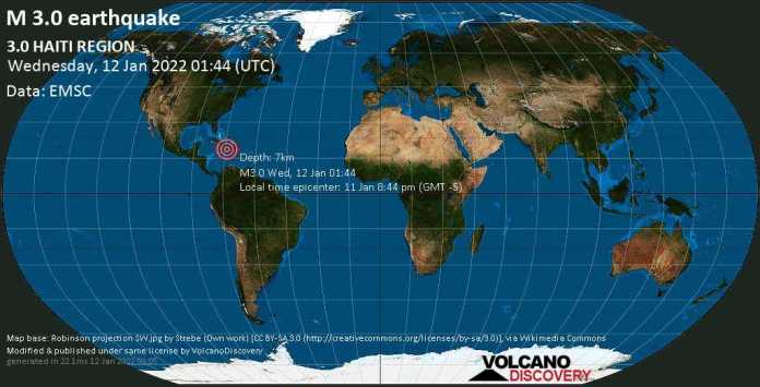 Haiti : Séisme de faible magnitude 3.0 enregistré à la tombée de la nuit post thumbnail image